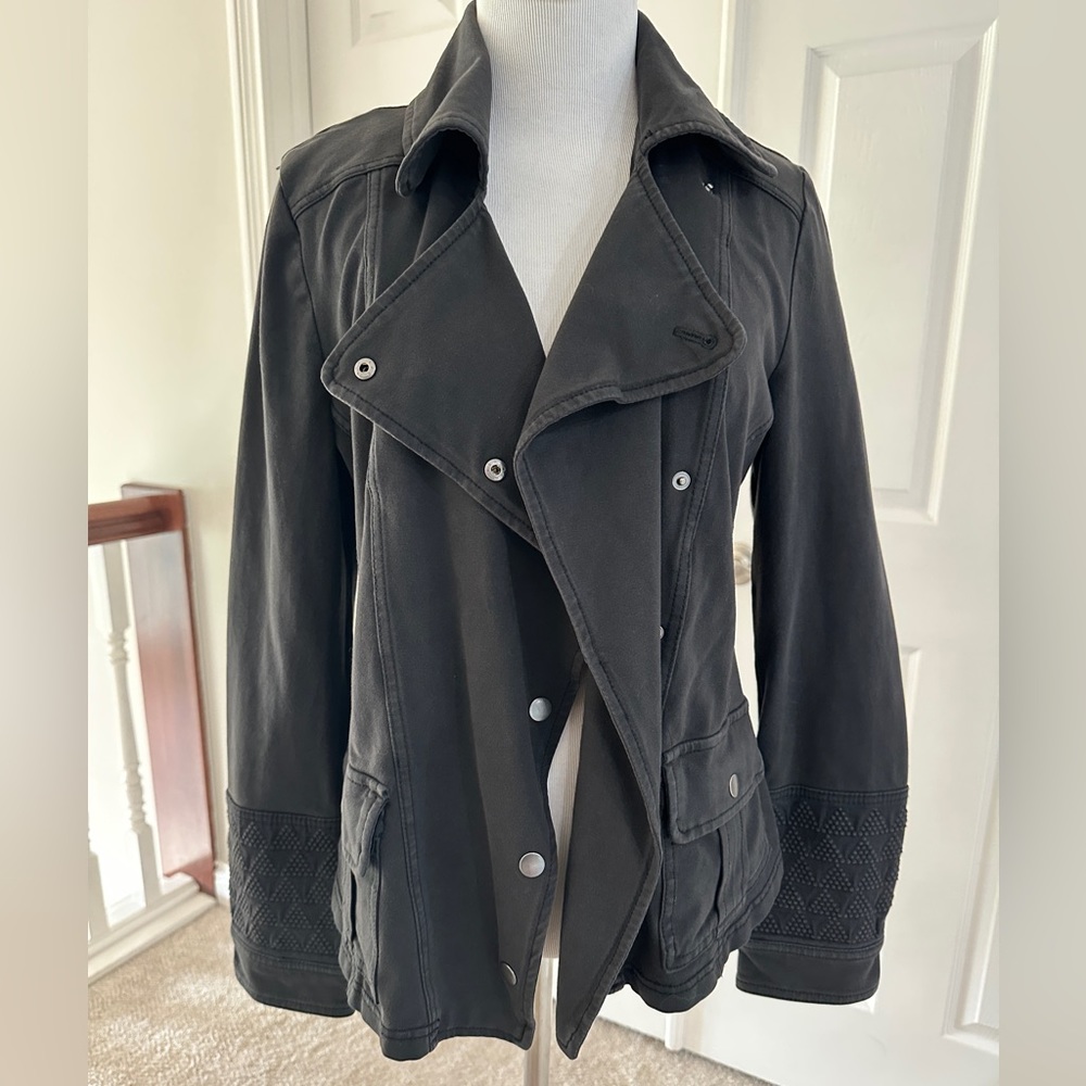 Anthropologie Hei Hei Embroidered Cuff Moto Jacket
Ponte Knit - NWT - size Small